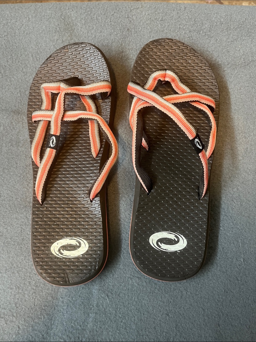 Women’s Coral and Brown Strappy Sandals